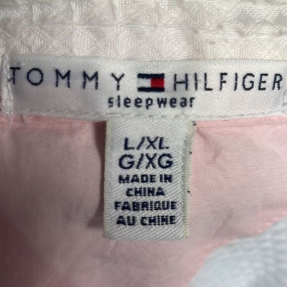 Tommy Hilfiger Sleepwear Ladies Bath Robe, White and Pink, Size L/XL - Picture 9 of 9